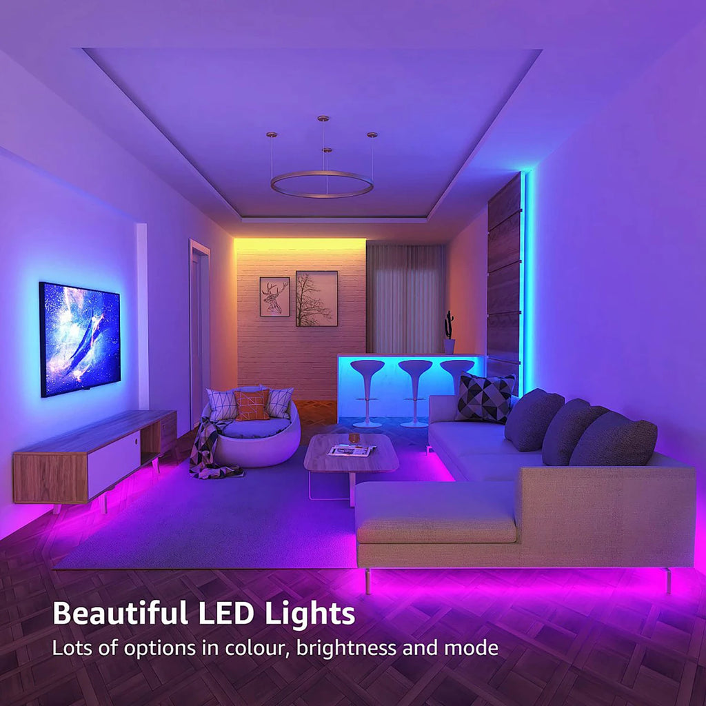 Music Sync LED Strip Lights in a gaming setup
