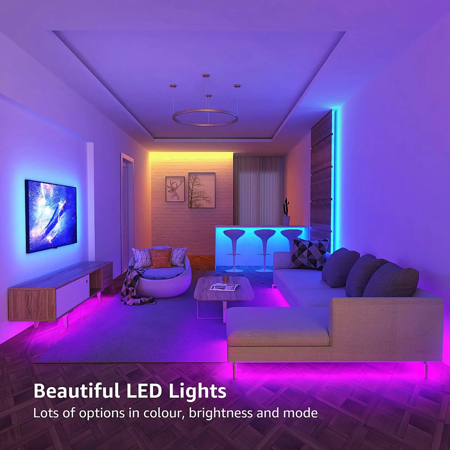 Music Sync LED Strip Lights in a gaming setup