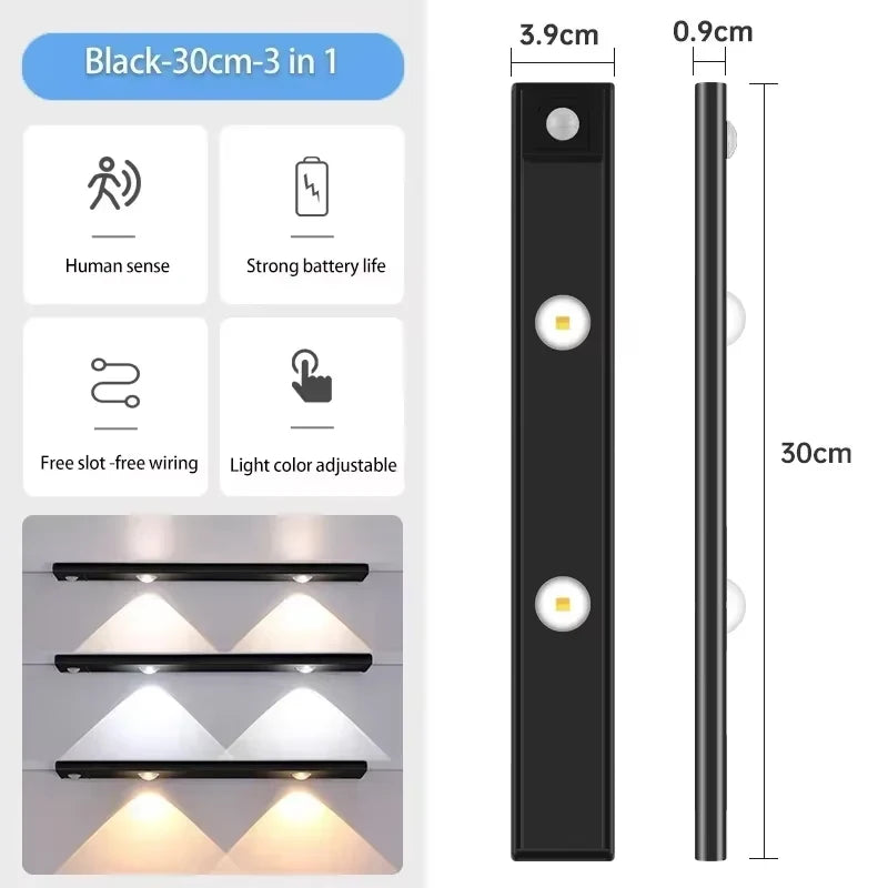 Motion Sensor Cabinet Light lighting a stairway