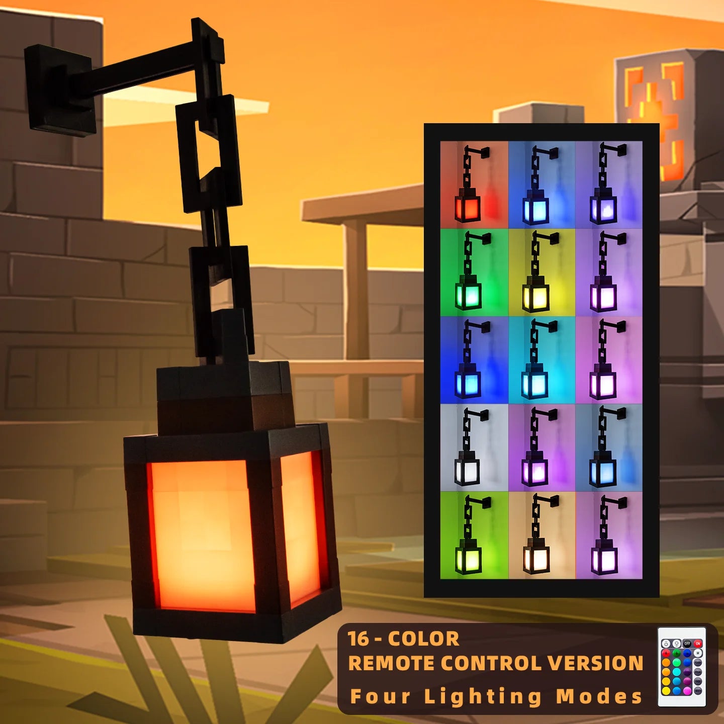 Pixel Lantern Night Light shown from the front