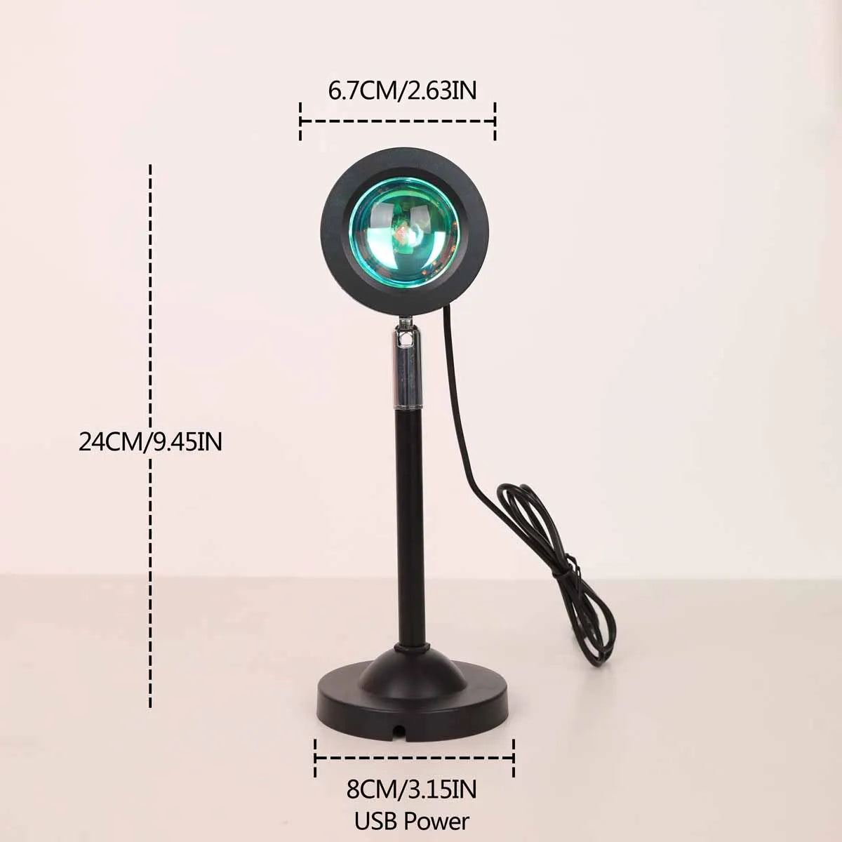 Sunset Projection Lamp size and dimensions