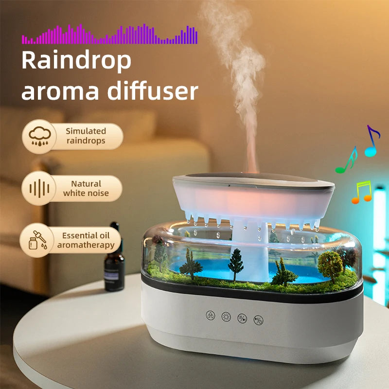 Rain Cloud Diffuser Light releasing lit mist