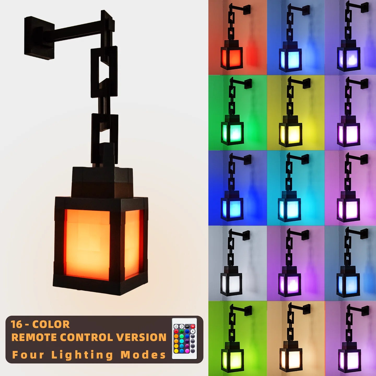 Pixel Lantern Night Light size and dimensions