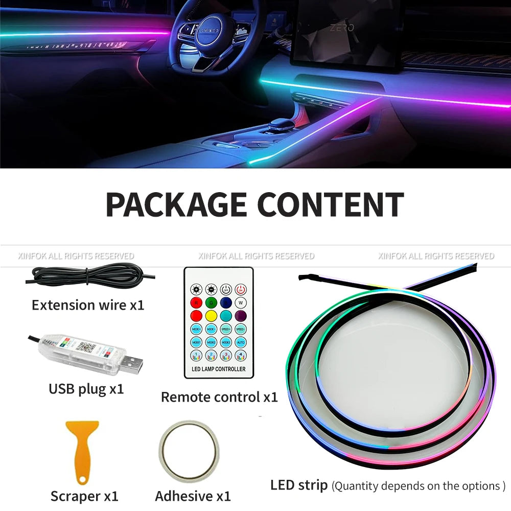 Car Interior Ambient Light Kit remote control