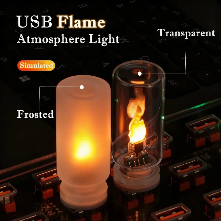 Flame Flicker Candle Light plugged into a laptop USB port