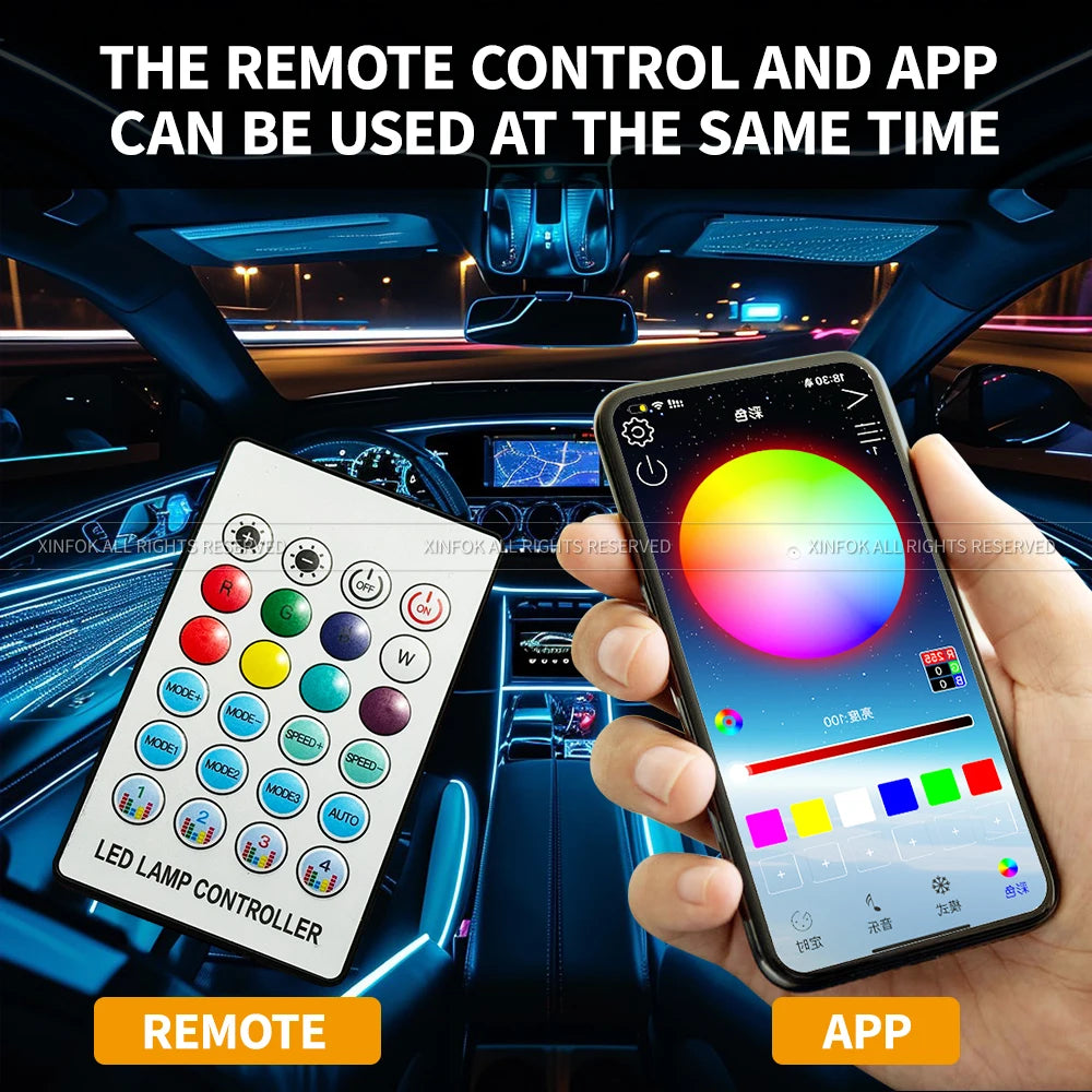 Car Interior Ambient Light Kit colour options