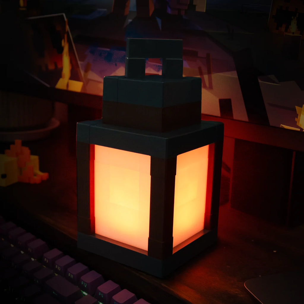 Pixel Lantern Night Light shown in a dark room