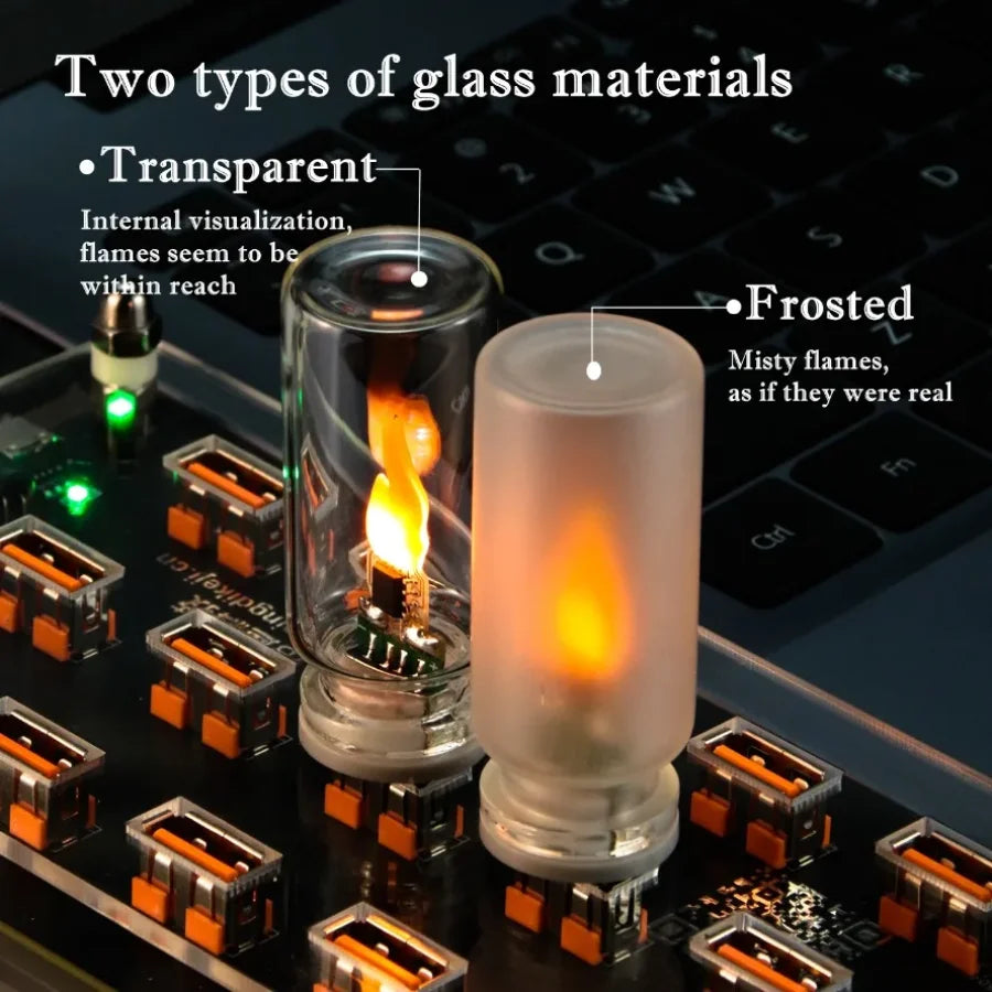 Flame Flicker Candle Light frosted glass finish