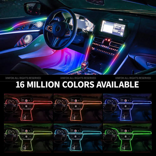 Car Interior Ambient Light Kit fiber optic strip detail